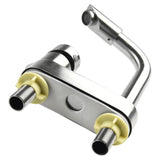 Hochwertige Spültischarmatur aus Edelstahl mit Warm- und Kaltwasserregler