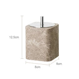 MarmoImperial Luxus Badaccessoire-Set aus Naturmarmor – 7-teiliges Premium Badezimmer-Set in Emperador Light Optik