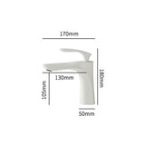 Elegante Waschbeckenarmatur in Weiß mit Kaskadenauslauf und Mischfunktion aus Messing