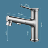 Moderne Waschbeckenarmatur mit herausziehbarem Brauseauslauf und Mischfunktion