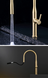 Aurivon Elegance Ausziehbare Küchenarmatur aus Messing