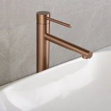 AurumLift Waschtischarmatur Gold – Hoher Wasserhahn Edelstahl | Einhebel Mischer | Modernes Badezimmer Highlight