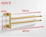 BadMeister Doppelhandtuchhalter | Aluminium & Holz | <50 cm | Mit Haken