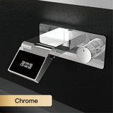 Wastafelkraan met LED Licht – Wandmontage | 2 Gaten | Warm & Koud Water | Messing