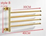 BadMeister Doppelhandtuchhalter | Aluminium & Holz | <50 cm | Mit Haken