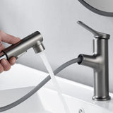 Moderne Waschbeckenarmatur mit herausziehbarem Brauseauslauf und Mischfunktion