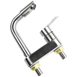 Hochwertige Spültischarmatur aus Edelstahl mit Warm- und Kaltwasserregler