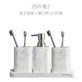 4-teiliges Badzubehör-Set „Marmorglanz Eleganz“