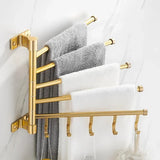 BadMeister Doppelhandtuchhalter | Aluminium & Holz | <50 cm | Mit Haken