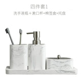 4-teiliges Badzubehör-Set „Marmorglanz Eleganz“