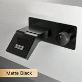Wastafelkraan met LED Licht – Wandmontage | 2 Gaten | Warm & Koud Water | Messing