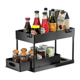Ausziehbarer Schrank Organizer Unter Spüle – Küchen & Bad Aufbewahrung | Korbregal mit Haken | Flexible Ordnung