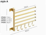 BadMeister Doppelhandtuchhalter | Aluminium & Holz | <50 cm | Mit Haken