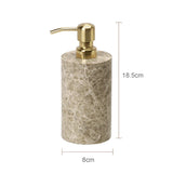 MarmoImperial Luxus Badaccessoire-Set aus Naturmarmor – 7-teiliges Premium Badezimmer-Set in Emperador Light Optik